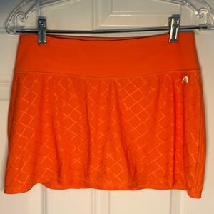 Head Orange Tennis Pickleball Skirt with Shorts Built-In. Size MED.